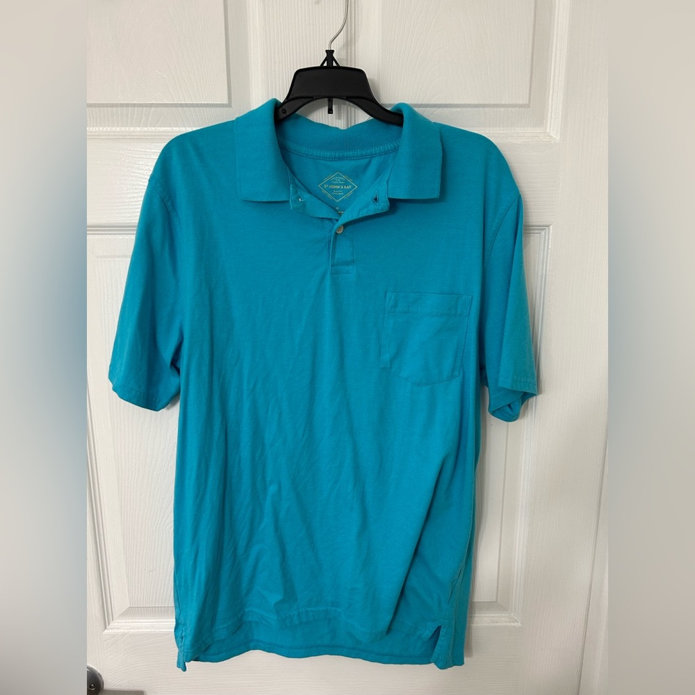 Mens St. John’s Bay Teal Polo Shirt